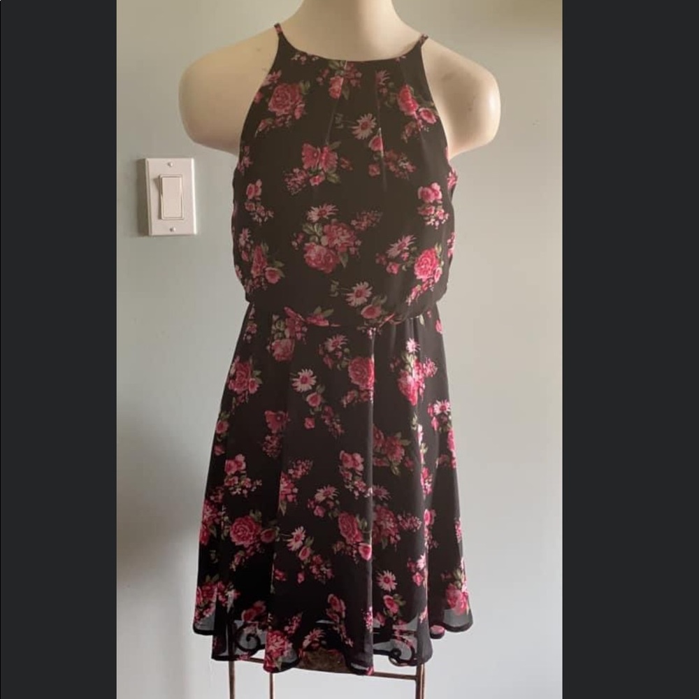 Black floral dress
